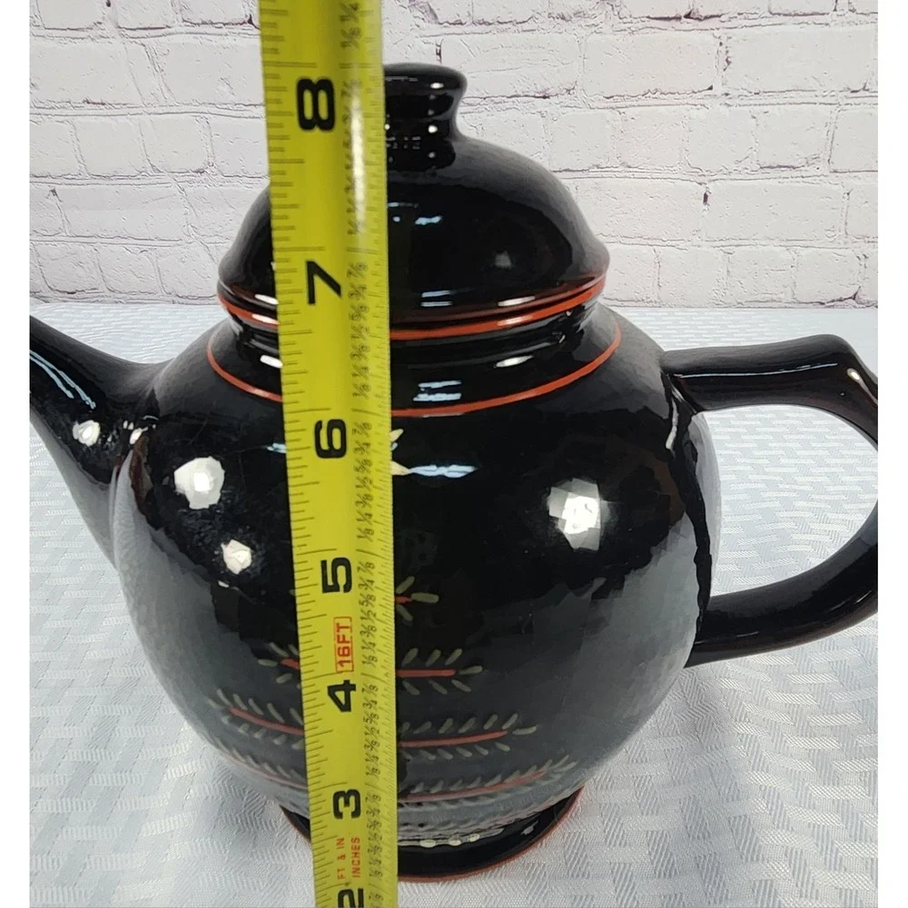 Spectacular Vintage Brown Teapot Rustic Tree Design